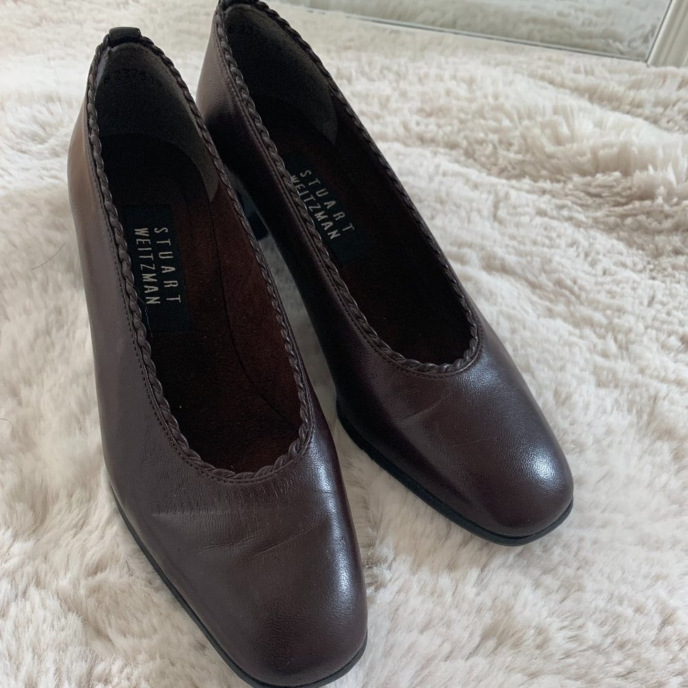 Stuart Weizman brown leather pumps 5.5 35.5 - Picture 1 of 10